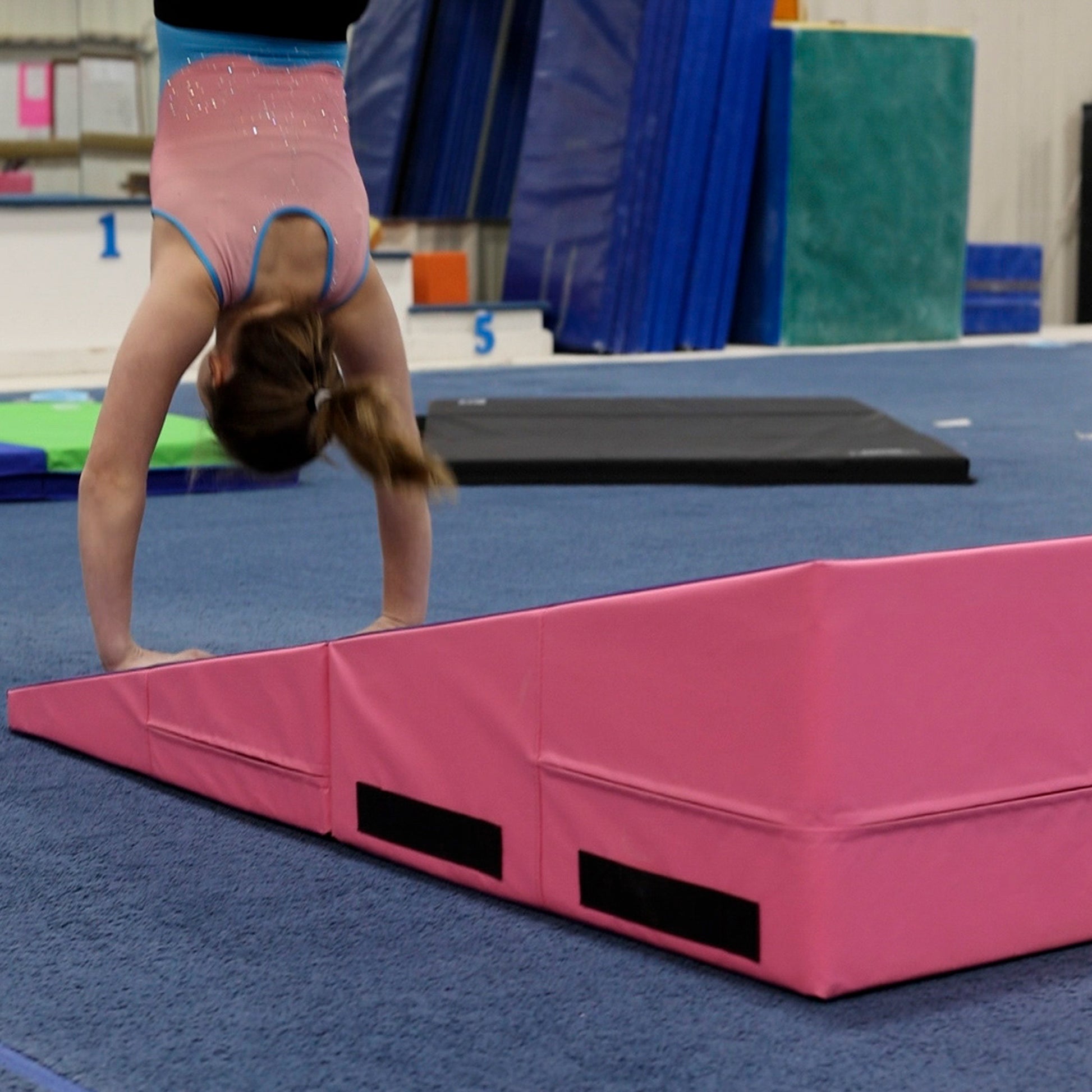 Buy Large Folding Tumbling Gymnastics Purple Mat - Gym Plus