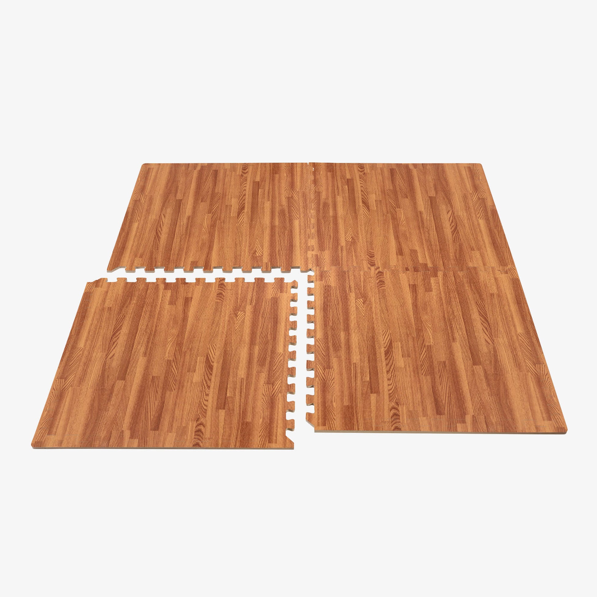 HOMCOM Wood Grain Floor Mats, Interlocking EVA Foam Mats Tiles